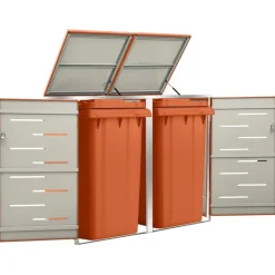 vidaXL Abri pour deux poubelles 138x77,5x112,5 cm Inox