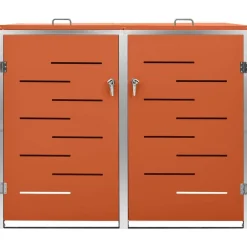 vidaXL Abri pour deux poubelles 138x77,5x112,5 cm Inox