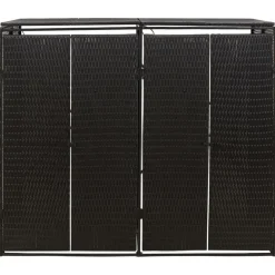 vidaXL Abri pour poubelle double 140x80x117 cm Résine tressée