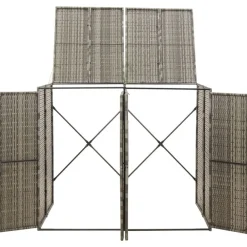 vidaXL Abri pour poubelle double 140x80x117 cm Résine tressée