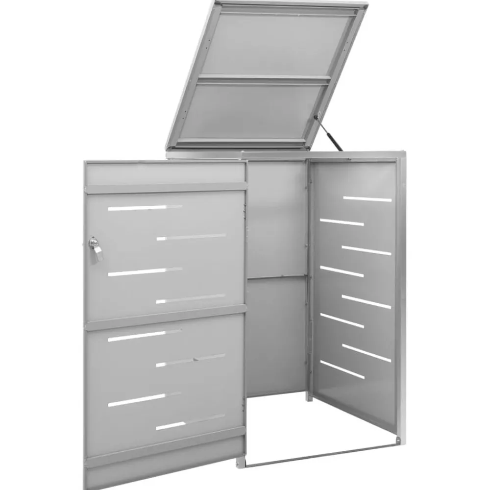 vidaXL Abri pour poubelle 69x77,5x112,5 cm Inox