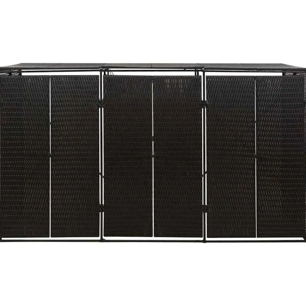 Produits Ménagers-vidaXL Abri pour poubelle triple 207x80x117 cm Résine tressée Noir