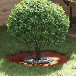 vidaXL adapté pour anneau d'arbre plat Marron Ø30 / 60 cm Acier patiné