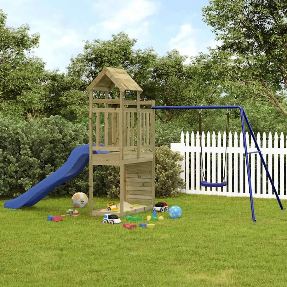 vidaXL Aire de jeux d'extérieur bois de pin imprégné