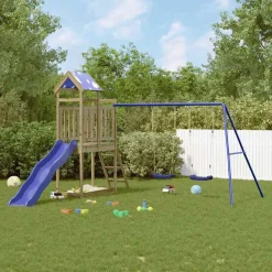 vidaXL Aire de jeux d'extérieur bois de pin imprégné