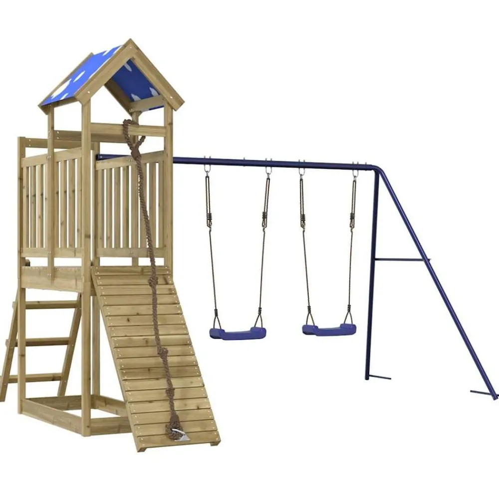 vidaXL Aire de jeux d'extérieur bois de pin imprégné