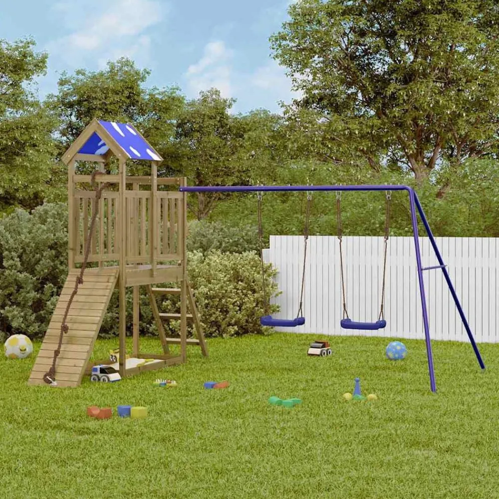 vidaXL Aire de jeux d'extérieur bois de pin imprégné