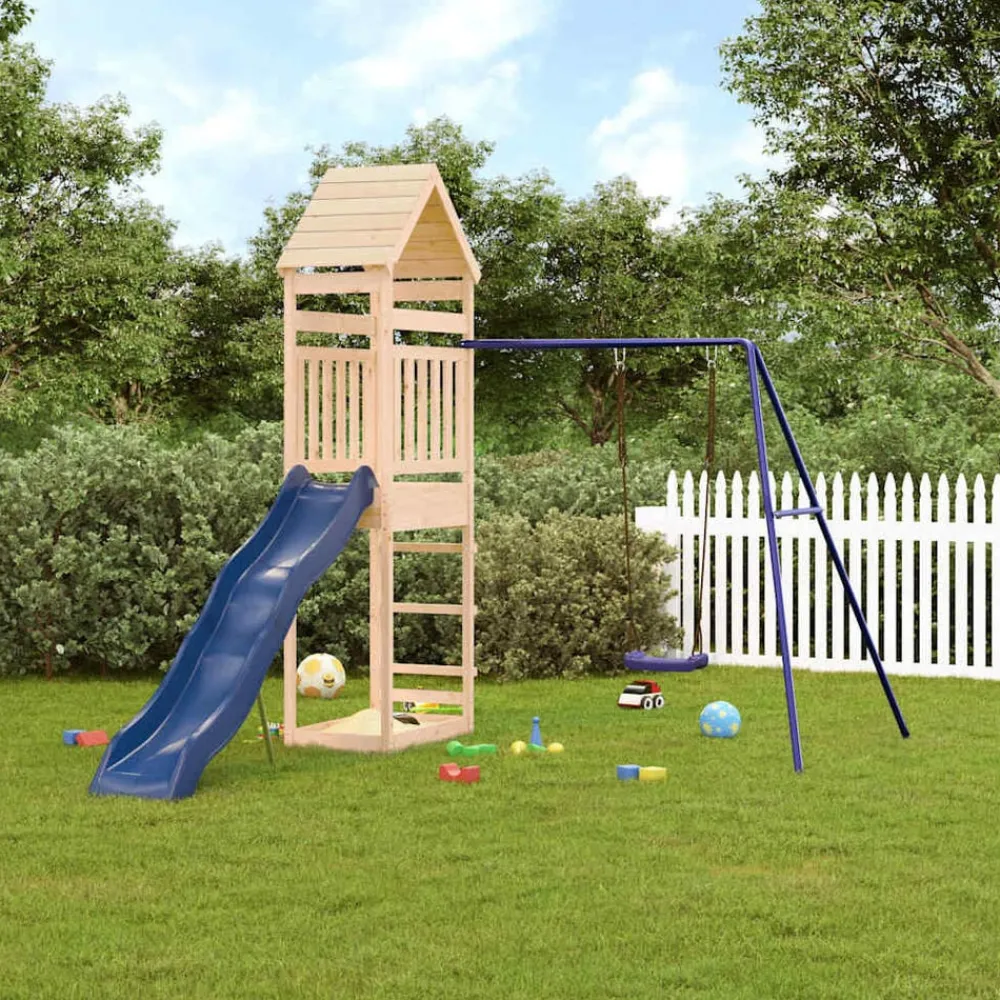 vidaXL Aire de jeux d'extérieur bois de pin massif