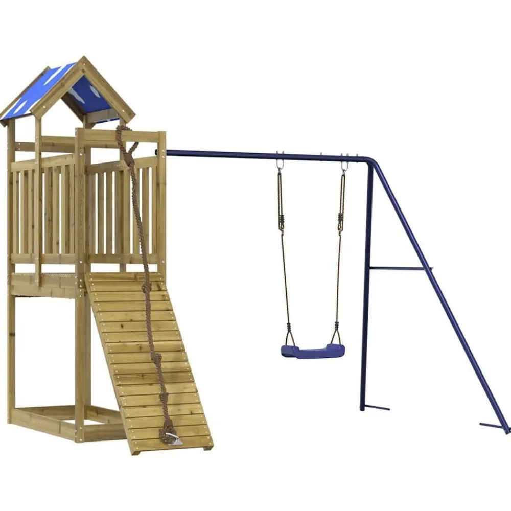 vidaXL Aire de jeux d'extérieur bois de pin imprégné