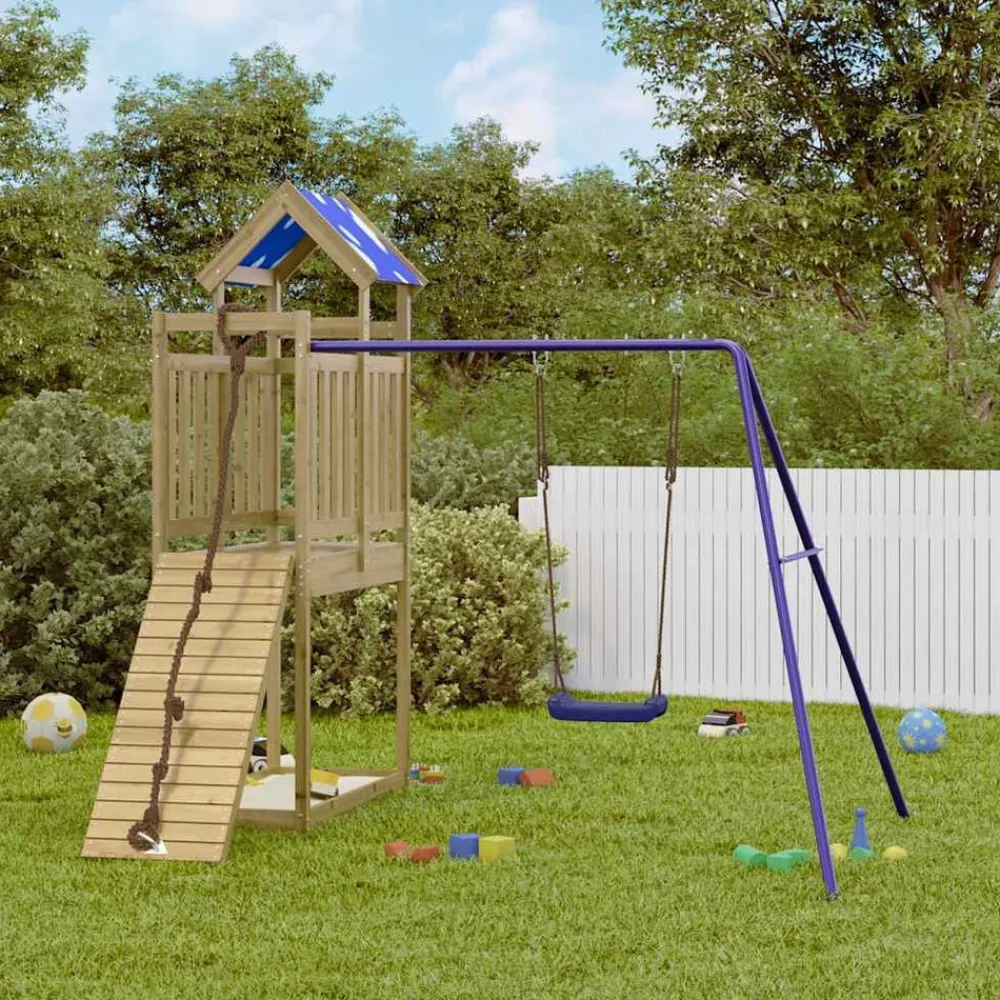 vidaXL Aire de jeux d'extérieur bois de pin imprégné