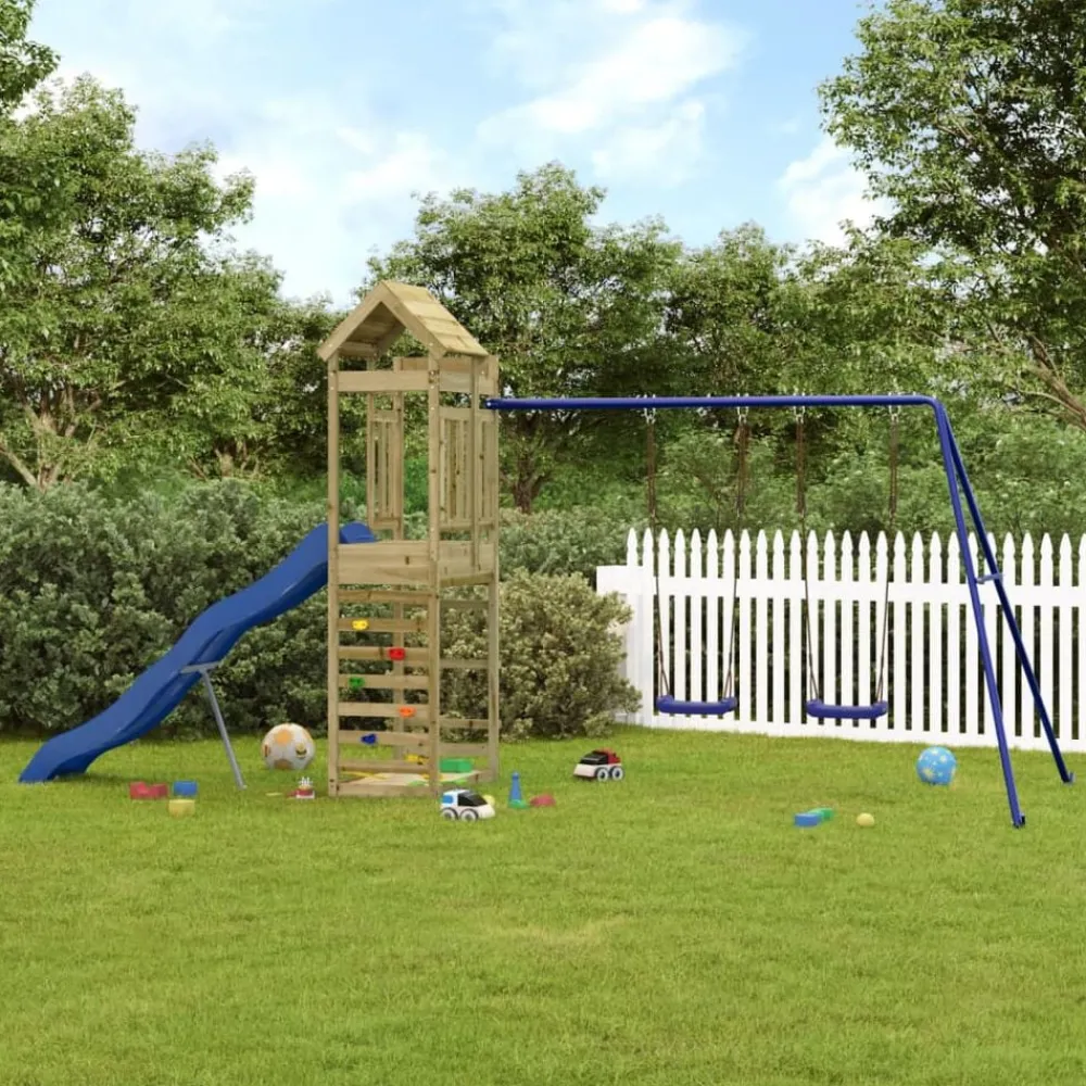 vidaXL Aire de jeux d'extérieur bois de pin imprégné