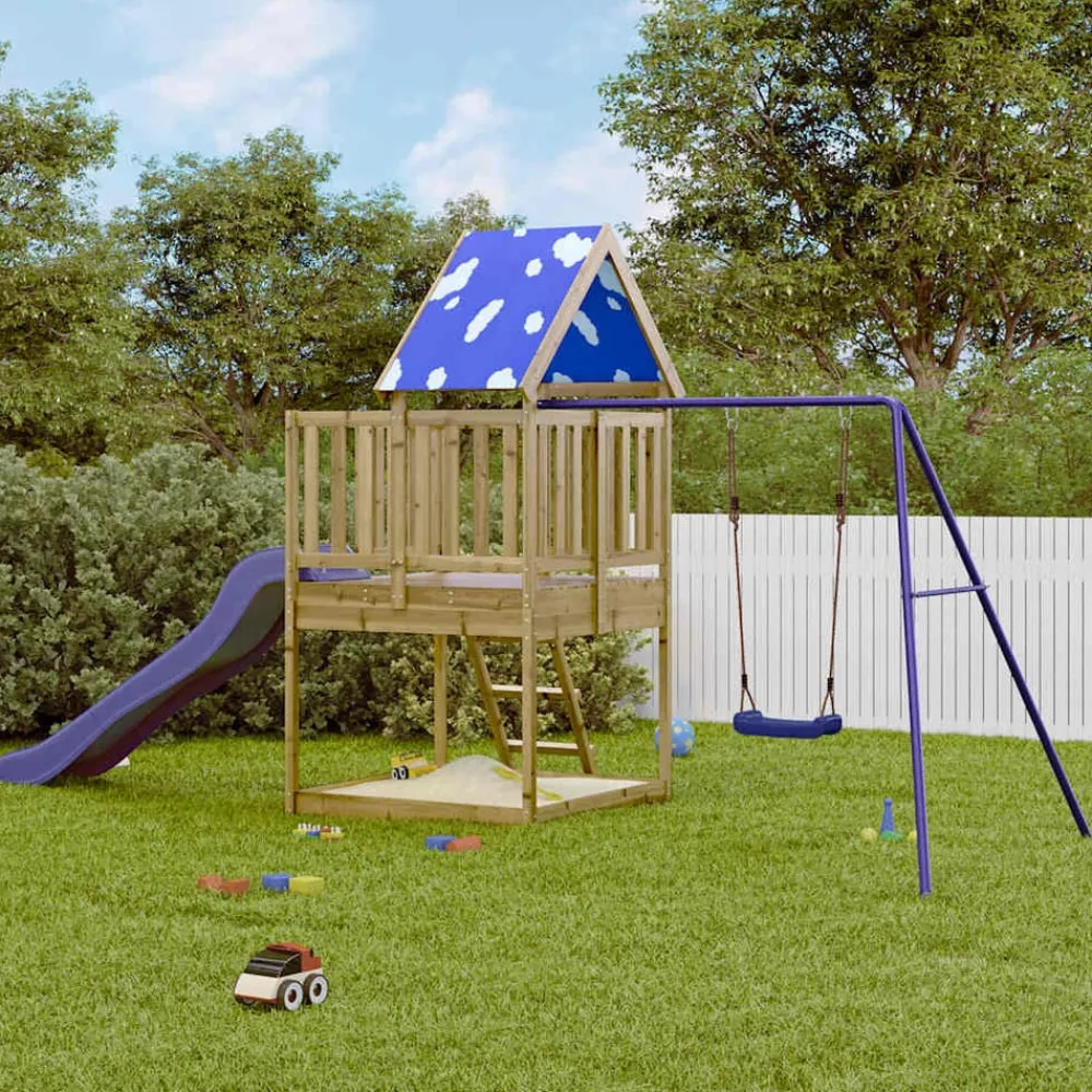 vidaXL Aire de jeux d'extérieur bois de pin imprégné