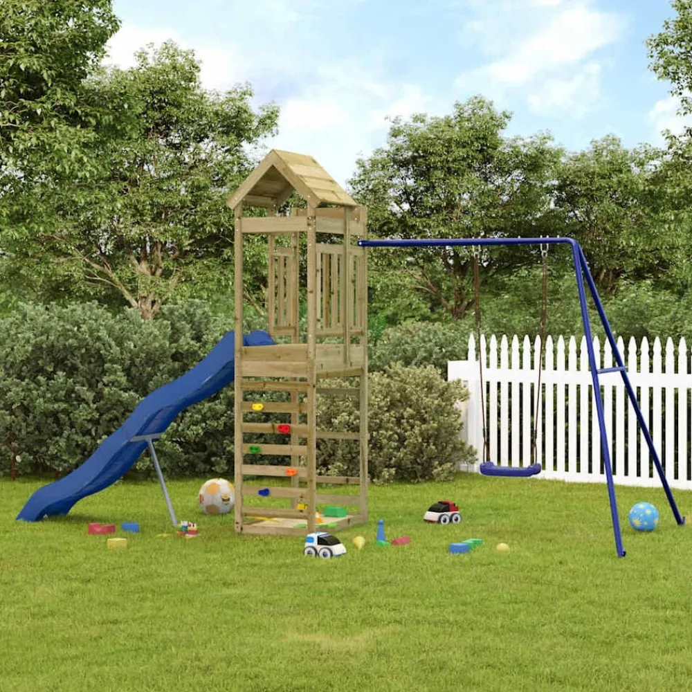 vidaXL Aire de jeux d'extérieur bois de pin imprégné