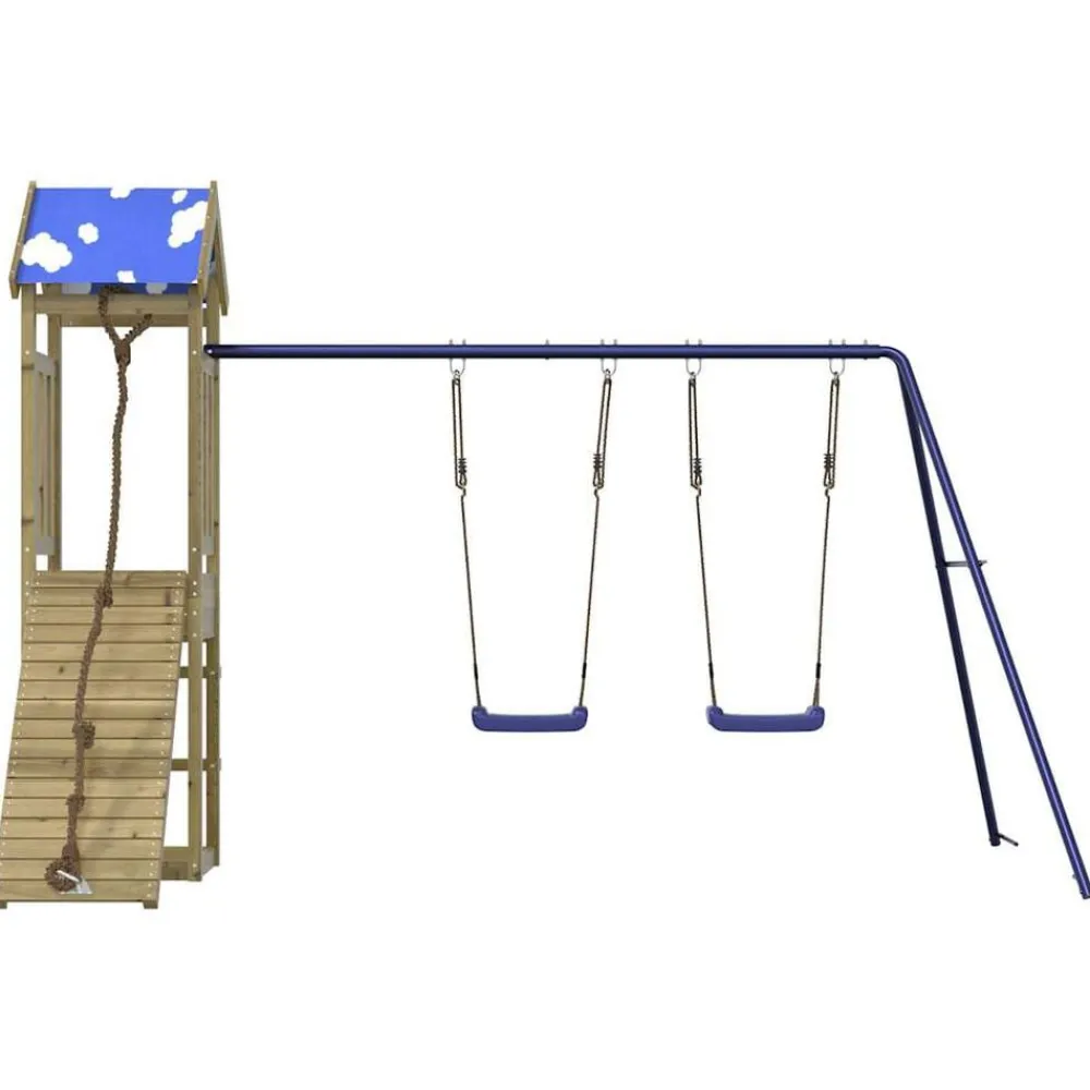 vidaXL Aire de jeux d'extérieur bois de pin imprégné