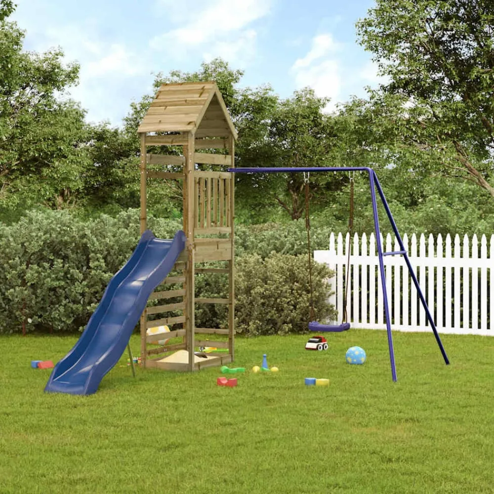 vidaXL Aire de jeux d'extérieur bois de pin imprégné