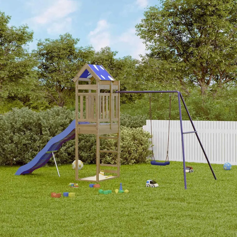 vidaXL Aire de jeux d'extérieur bois de pin imprégné