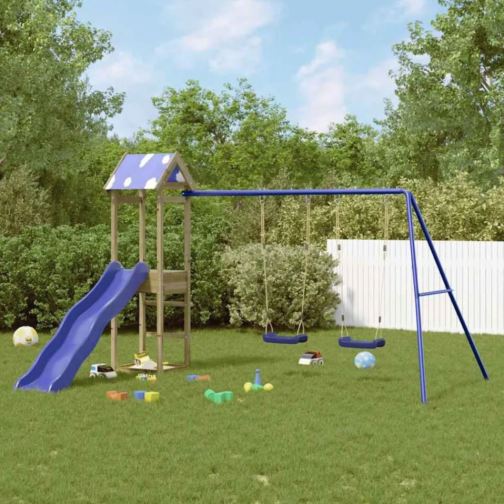 vidaXL Aire de jeux d'extérieur bois de pin imprégné
