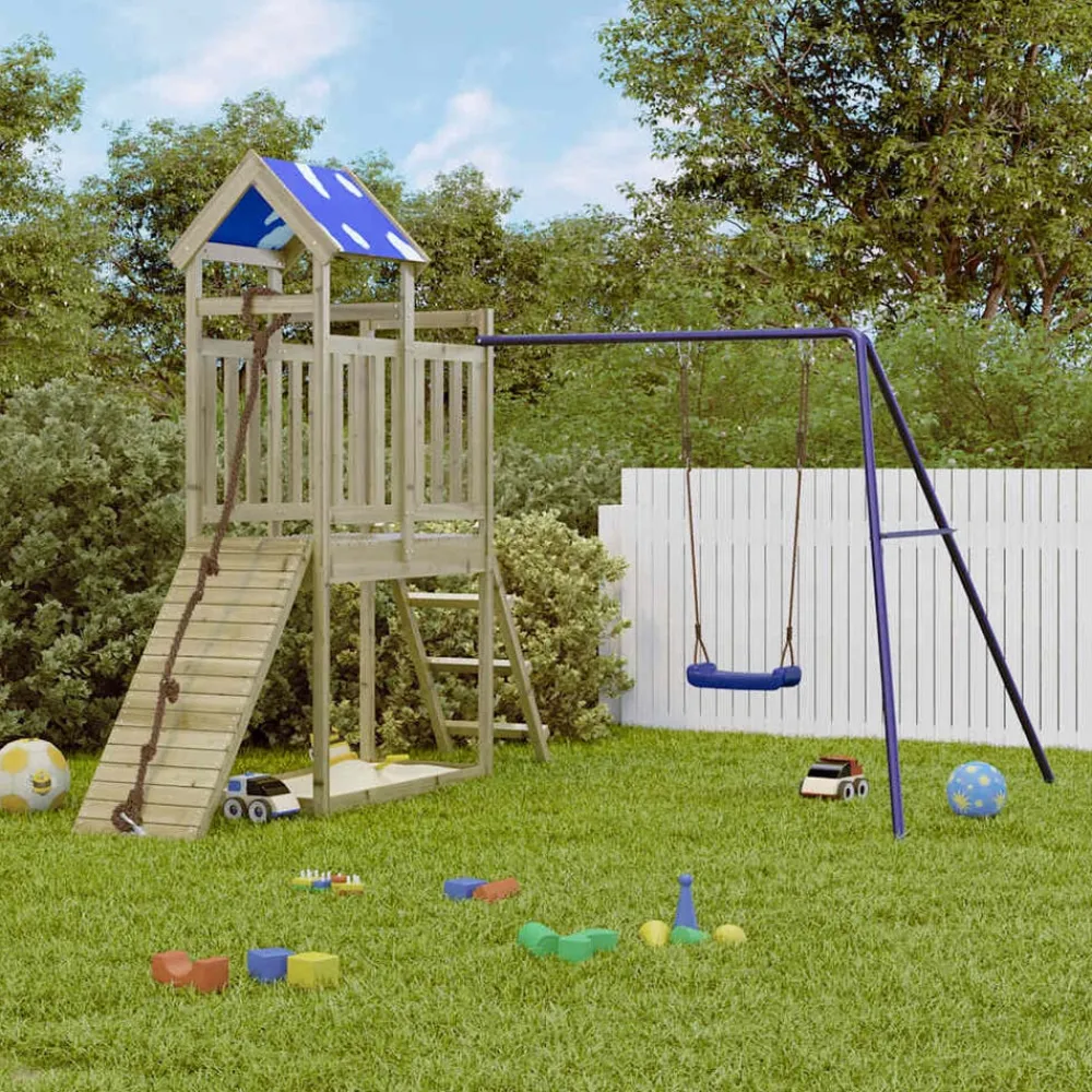 vidaXL Aire de jeux d'extérieur bois de pin imprégné