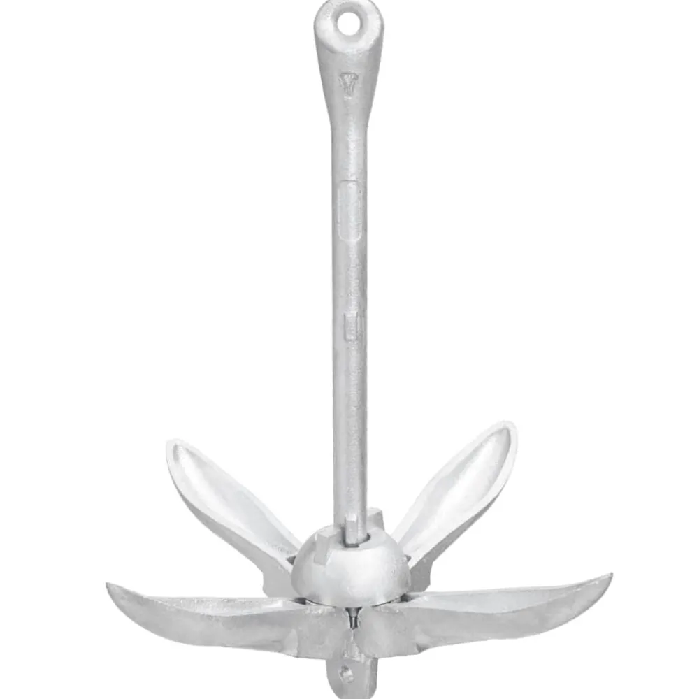 vidaXL Ancre pliable argenté 6 kg fonte galvanisée à chaud
