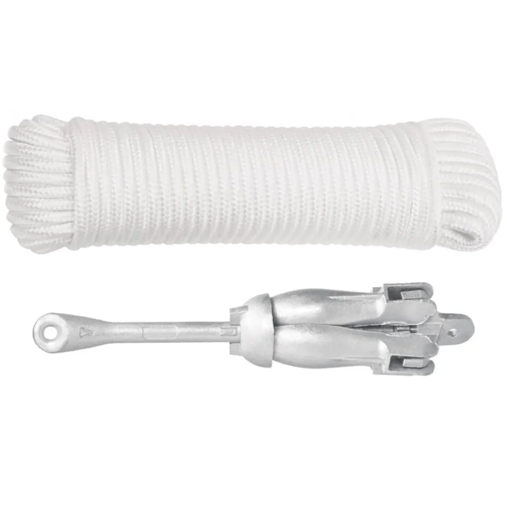 vidaXL Ancre pliable avec corde argenté 3,2 kg fer malléable