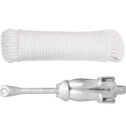 Pièces Détachées Pour Véhicules-vidaXL Ancre pliable avec corde argenté 6 kg fonte galvanisée à chaud