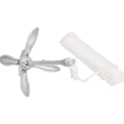 Pièces Détachées Pour Véhicules-vidaXL Ancre pliable avec corde argenté 6 kg fonte galvanisée à chaud