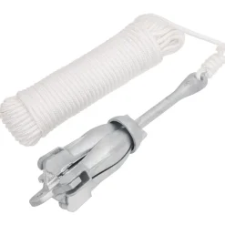 vidaXL Ancre pliable avec corde argenté 4 kg fonte galvanisée à chaud