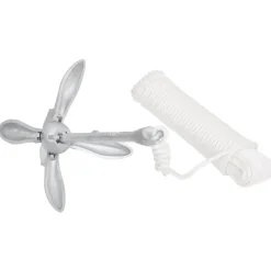 vidaXL Ancre pliable avec corde argenté 4 kg fonte galvanisée à chaud