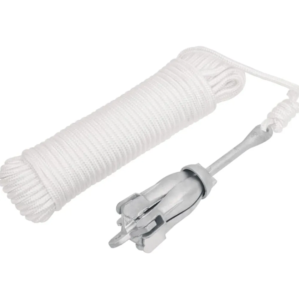 Pièces Détachées Pour Véhicules-vidaXL Ancre pliable avec corde argenté 1,5 kg fer malléable