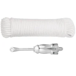 Pièces Détachées Pour Véhicules-vidaXL Ancre pliable avec corde argenté 1,5 kg fer malléable
