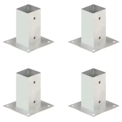 Clôtures & Barrières-vidaXL Ancres de poteau 4 pcs Métal galvanisé 71 mm