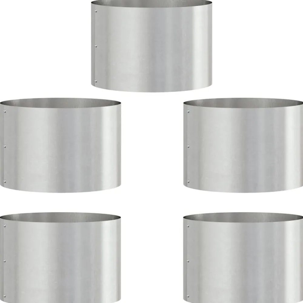 Pelouses & Jardins-vidaXL Anneau de jardinière 5 pcs Argenté 30 x 30 x 20 cm Acier inoxydable