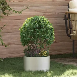 Pelouses & Jardins-vidaXL Anneau de jardinière 5 pcs Argenté 30 x 30 x 20 cm Acier inoxydable