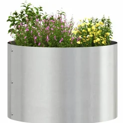 Pelouses & Jardins-vidaXL Anneau de jardinière 5 pcs Argenté 30 x 30 x 20 cm Acier inoxydable