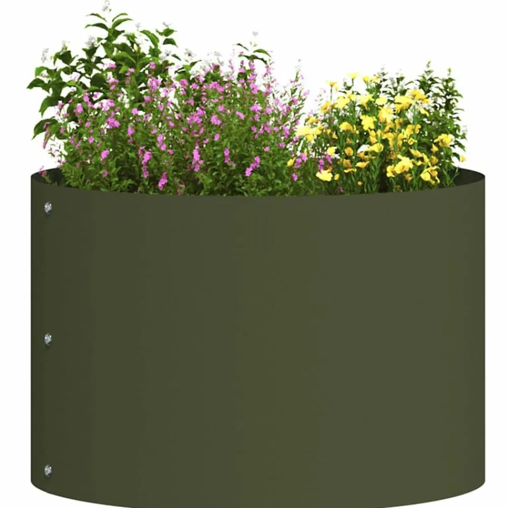 Pelouses & Jardins-vidaXL Anneau de jardinière 30 x 30 x 20 cm Vert olive