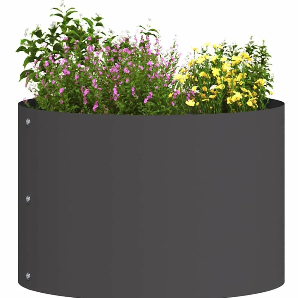 Pelouses & Jardins-vidaXL Anneau de jardinière 30 x 30 x 20 cm Acier laminé à froid Noir