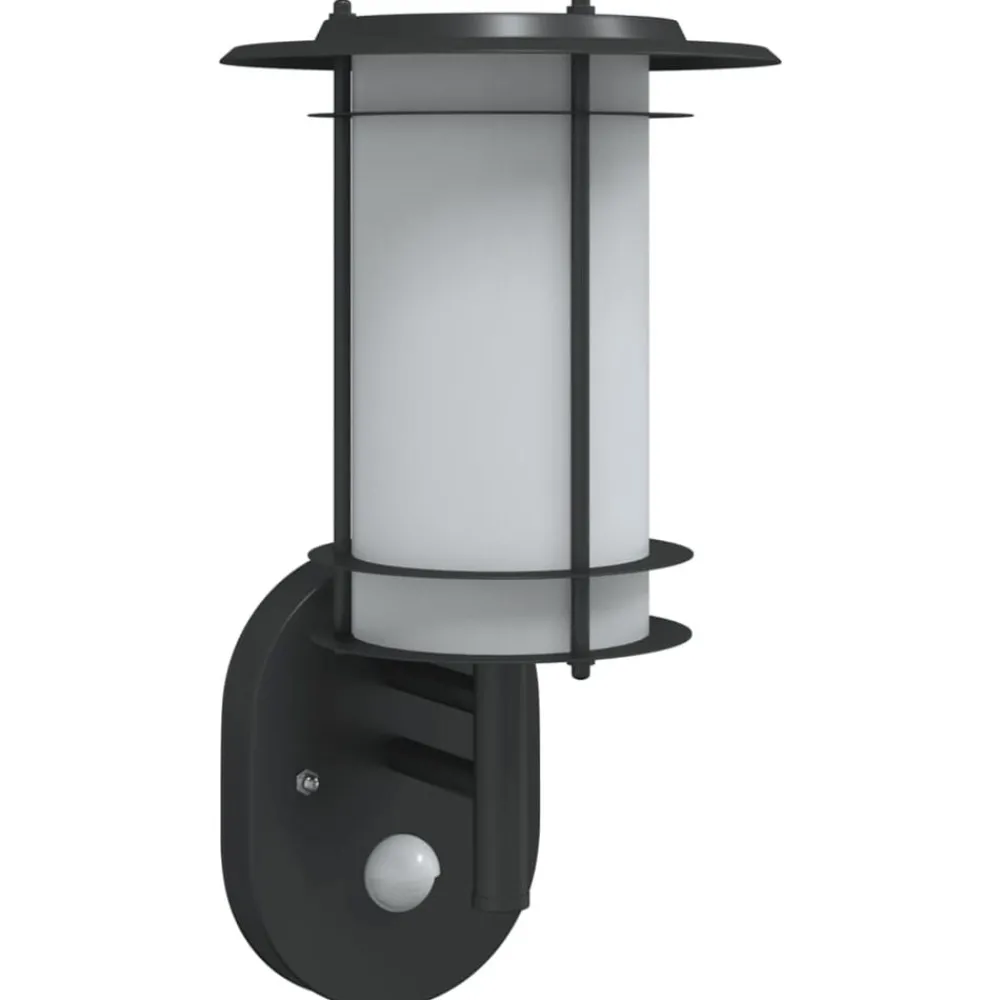 Luminaires-vidaXL Applique murale d'extérieur avec capteur acier inoxydable Noir