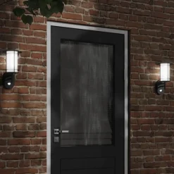 Luminaires-vidaXL Applique murale d'extérieur avec capteur acier inoxydable Noir