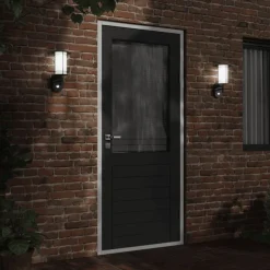 Luminaires-vidaXL Applique murale d'extérieur avec capteur acier inoxydable Noir