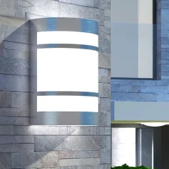 Luminaires-vidaXL Applique murale d'extérieur Acier inoxydable Argent