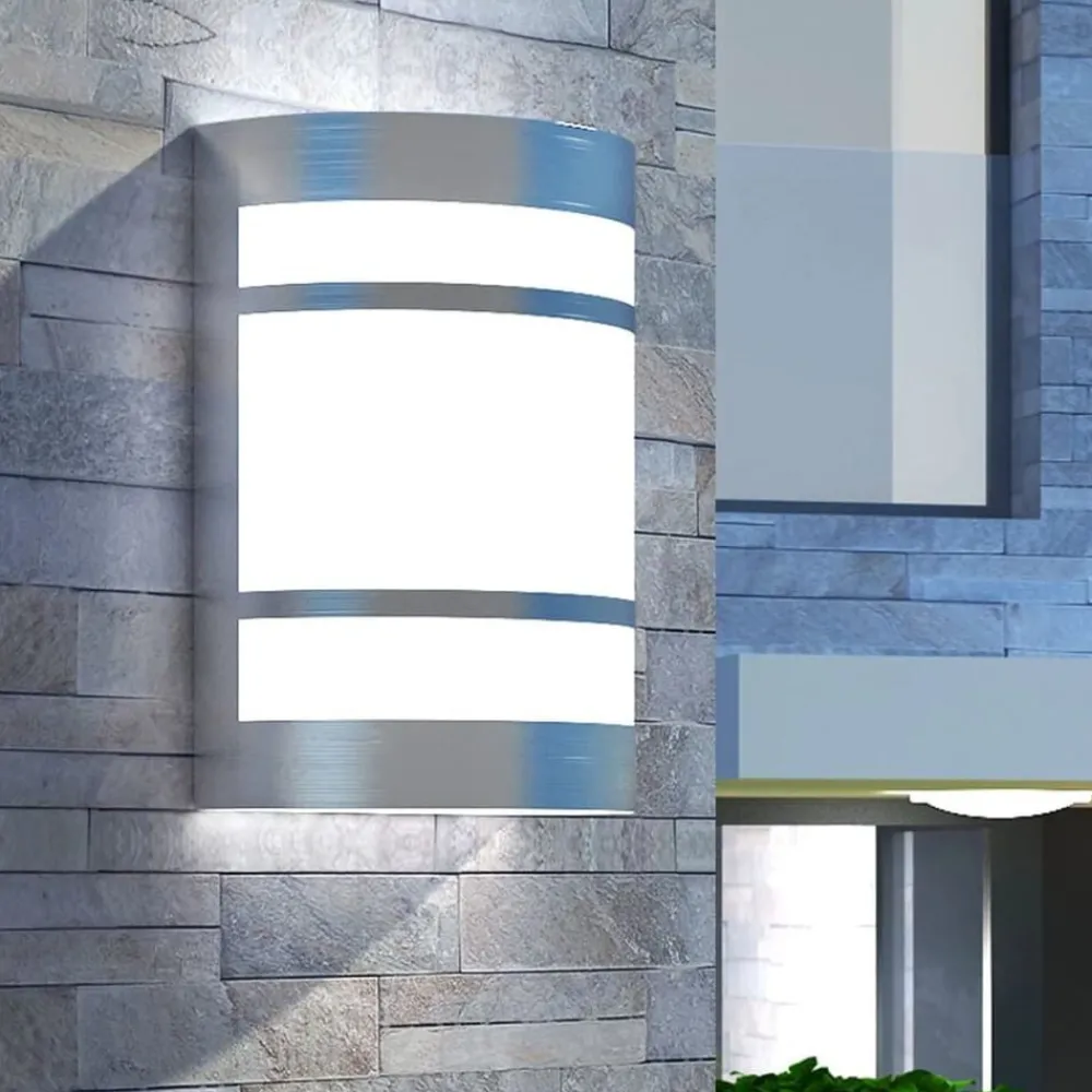 Luminaires-vidaXL Applique murale d'extérieur Acier inoxydable Argent
