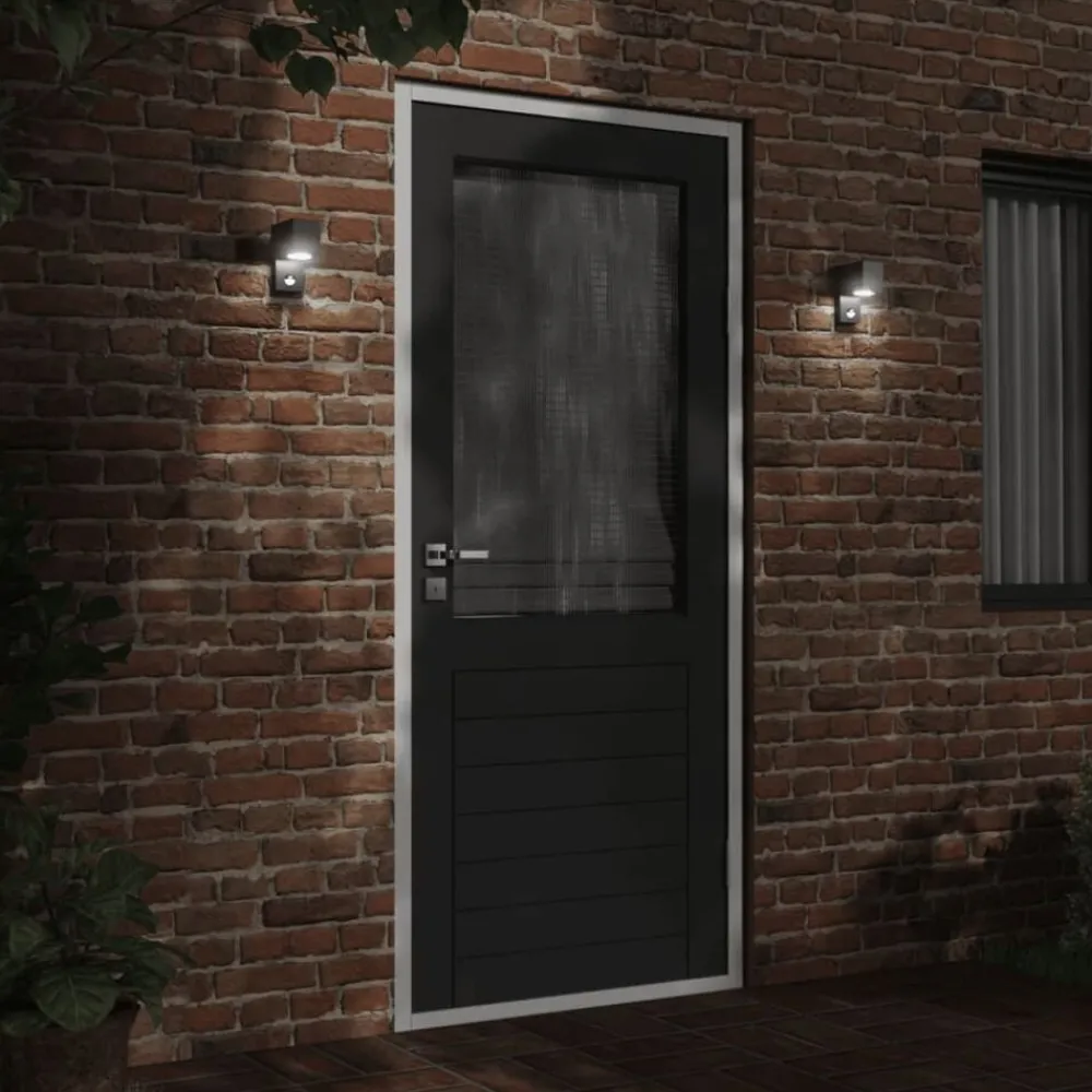 vidaXL Applique murale d'extérieur avec capteurs noir