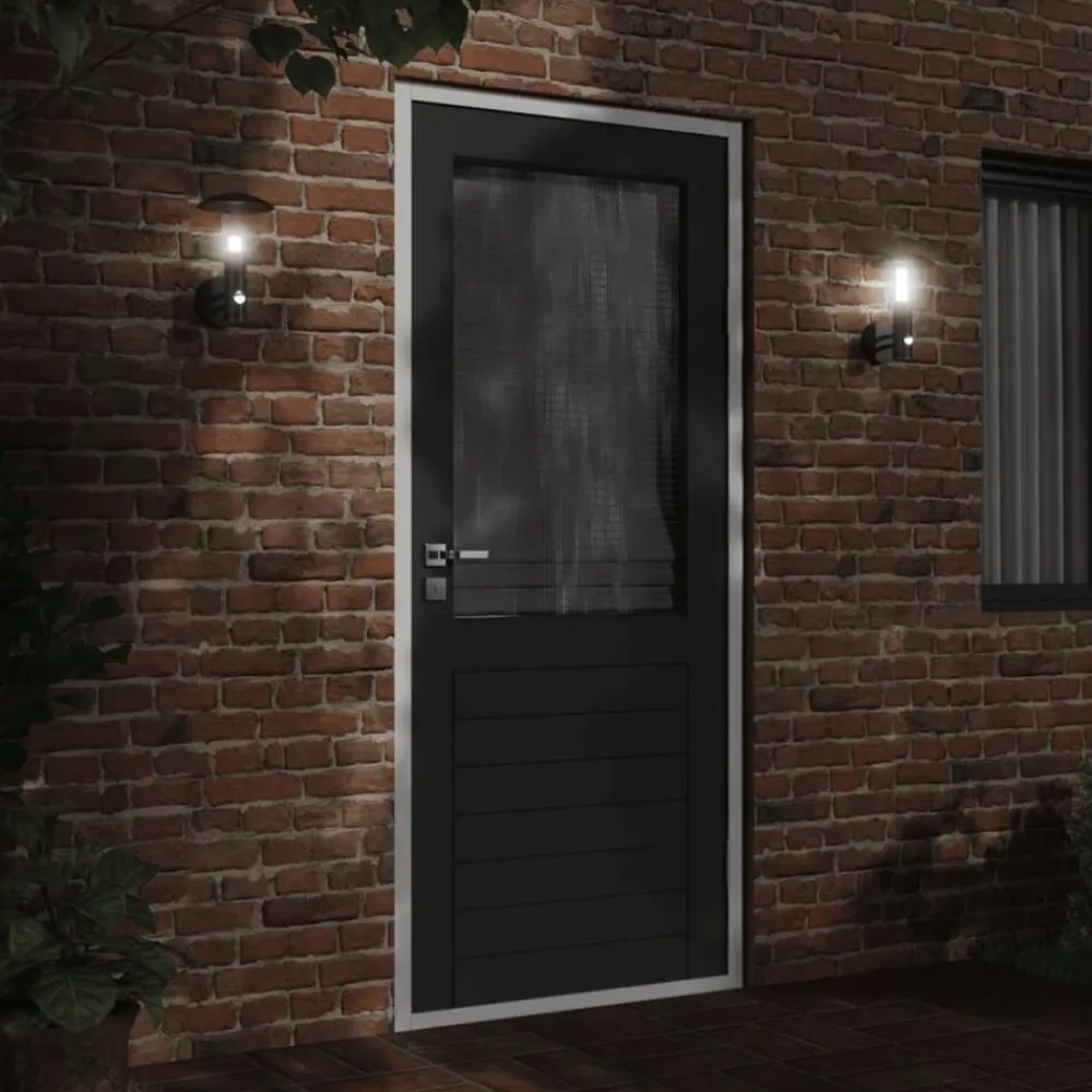 Luminaires-vidaXL Applique murale d'extérieur avec capteur acier inoxydable Noir