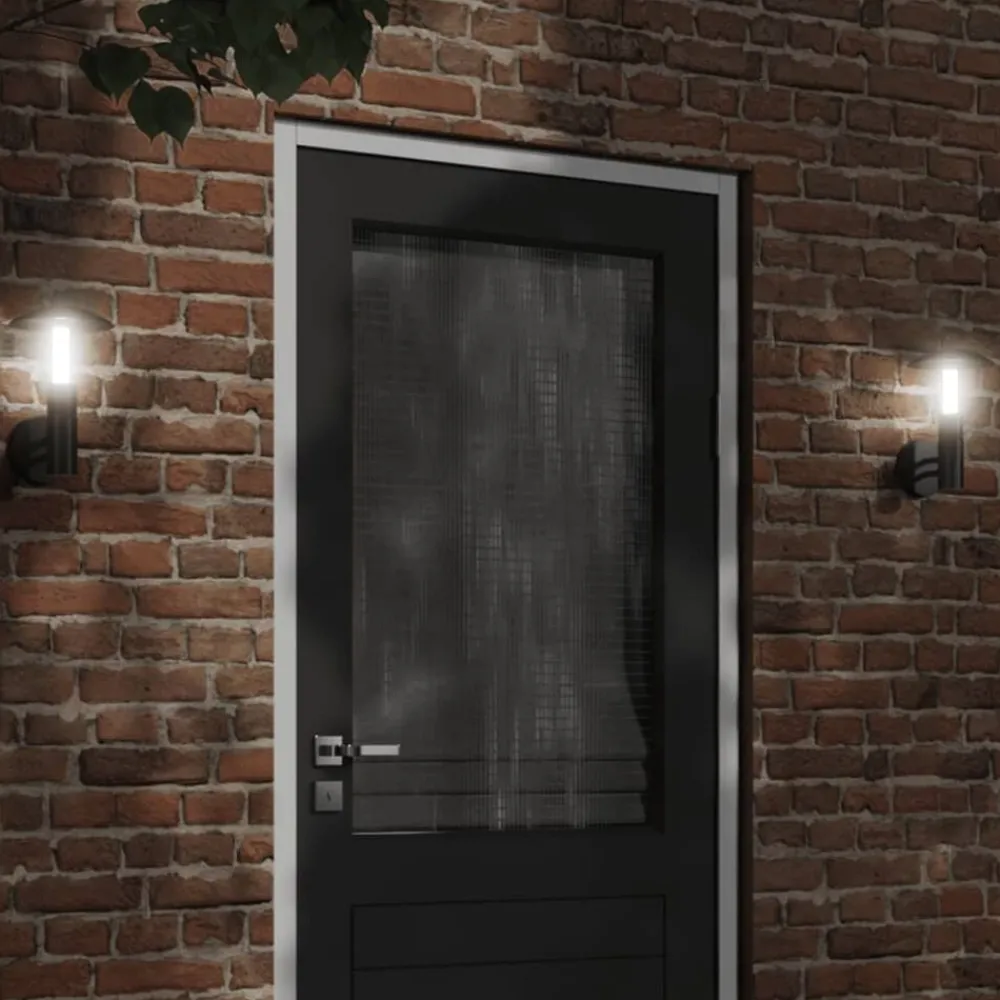 Luminaires-vidaXL Applique murale d'extérieur acier inoxydable Noir