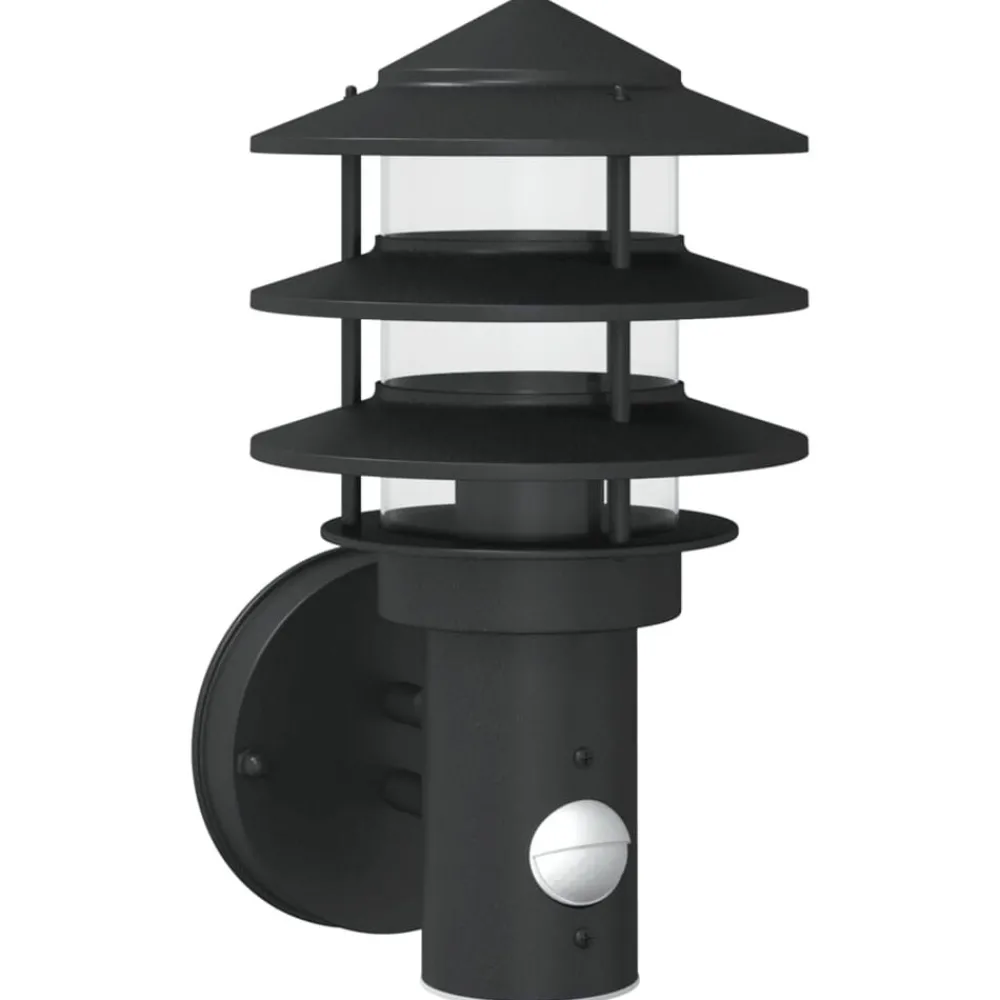 Luminaires-vidaXL Applique murale d'extérieur avec capteur acier inoxydable Noir