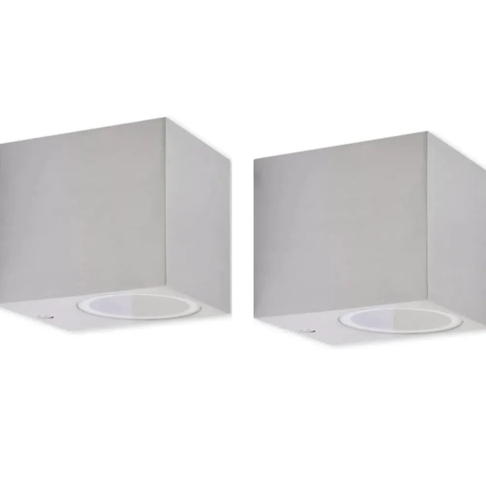 vidaXL Applique murale d'extérieur en forme de cube 2 pcs