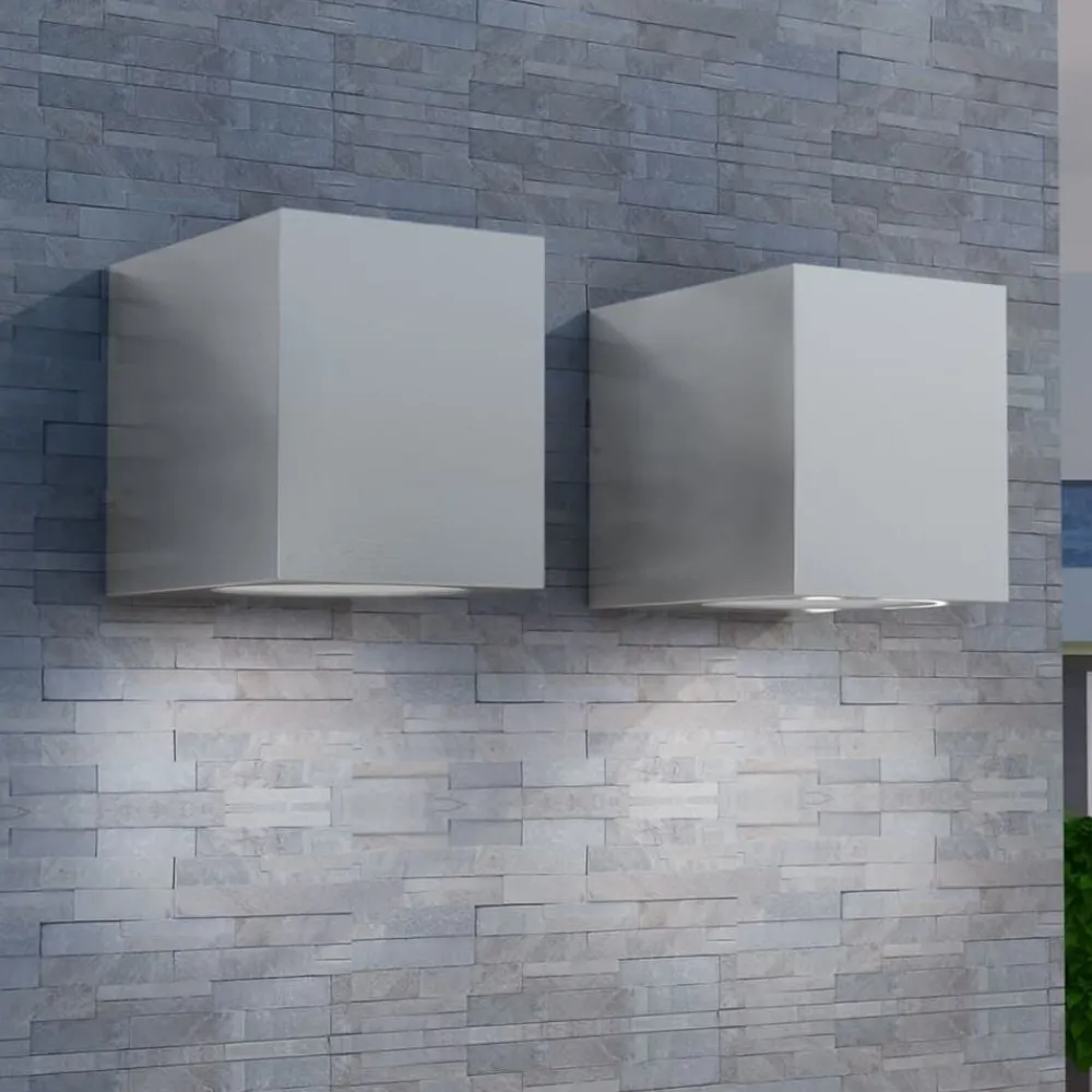 vidaXL Applique murale d'extérieur en forme de cube 2 pcs