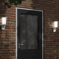 Luminaires-vidaXL Applique murale d'extérieur et capteur é acier inoxydable Argent
