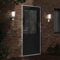 Luminaires-vidaXL Applique murale d'extérieur et capteur é acier inoxydable Argent