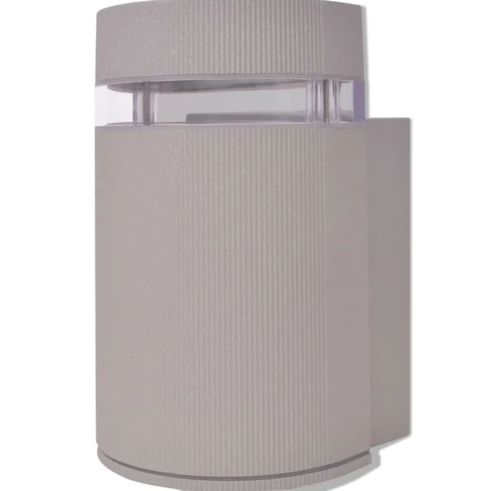 vidaXL Applique murale extérieure demi-cylindrique Aluminium Gris